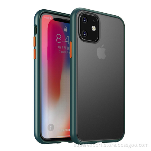 Frosted Semi-transparent PC+PC Anti-scratch protection phone case for iPhone